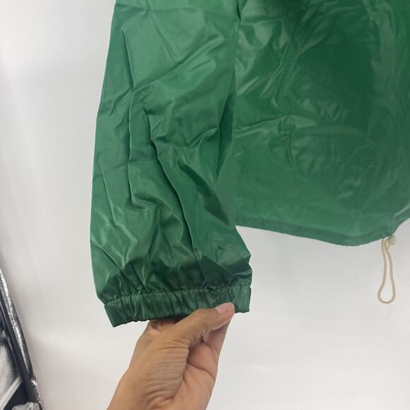 Vintage 80's Lacoste Windbreaker Pullover Hooded Packable Jacket size S green - Picture 11 of 11